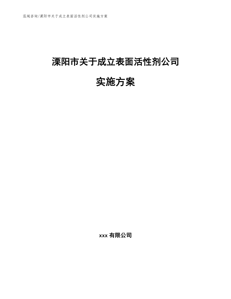 溧阳市关于成立表面活性剂公司实施_第1页