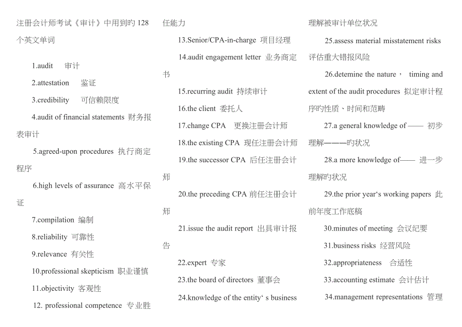 审计英语词汇汇总_第1页