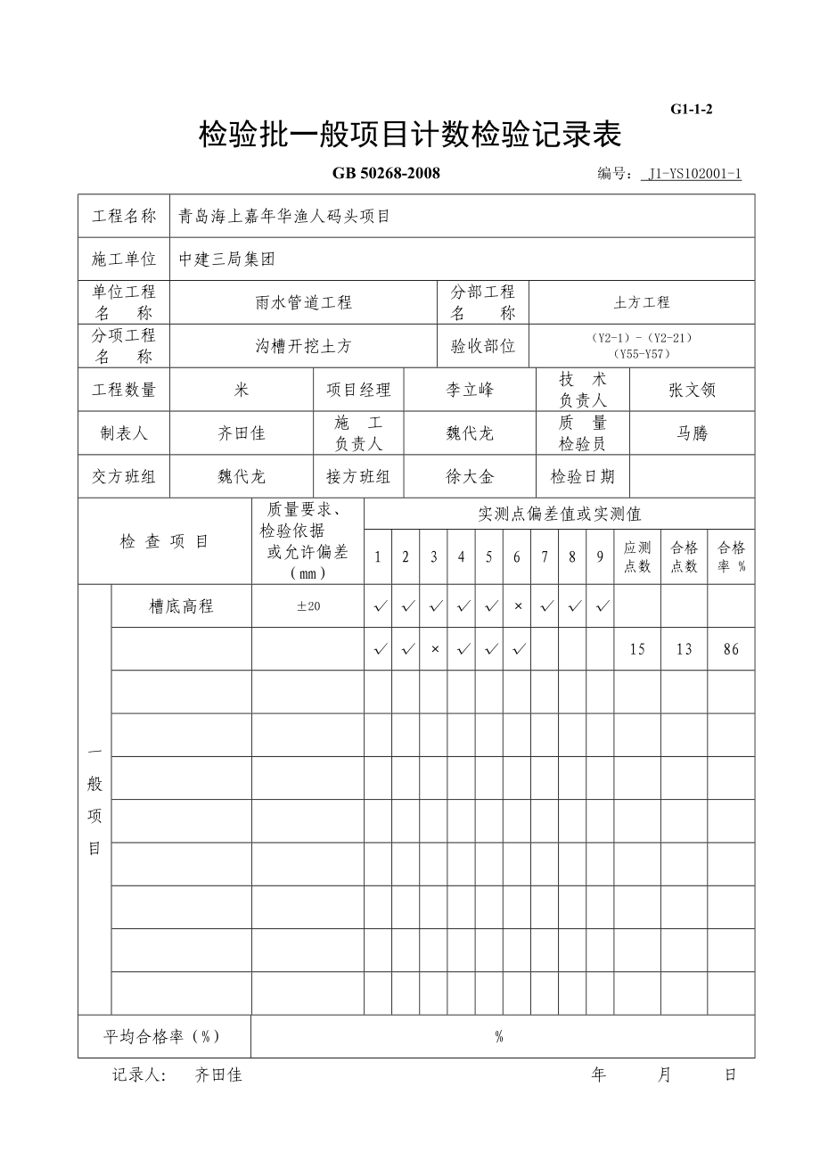 市政道路排水管道报验资料表格全套_第4页