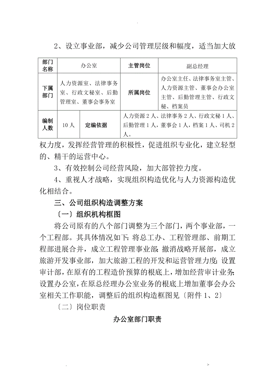 房地产开发有限公司组织机构调整方案_第2页