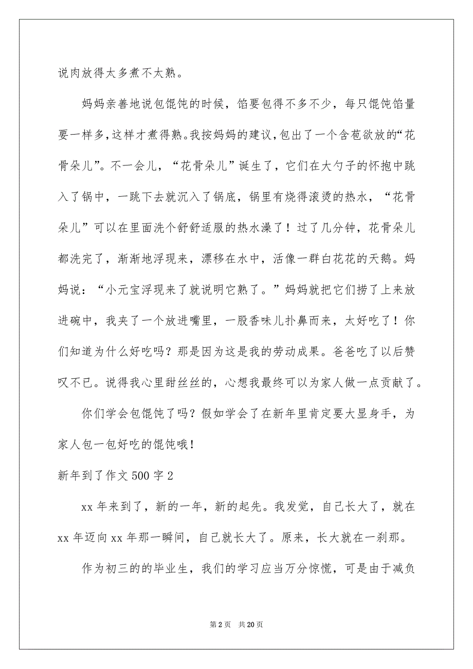 新年到了作文500字_第2页