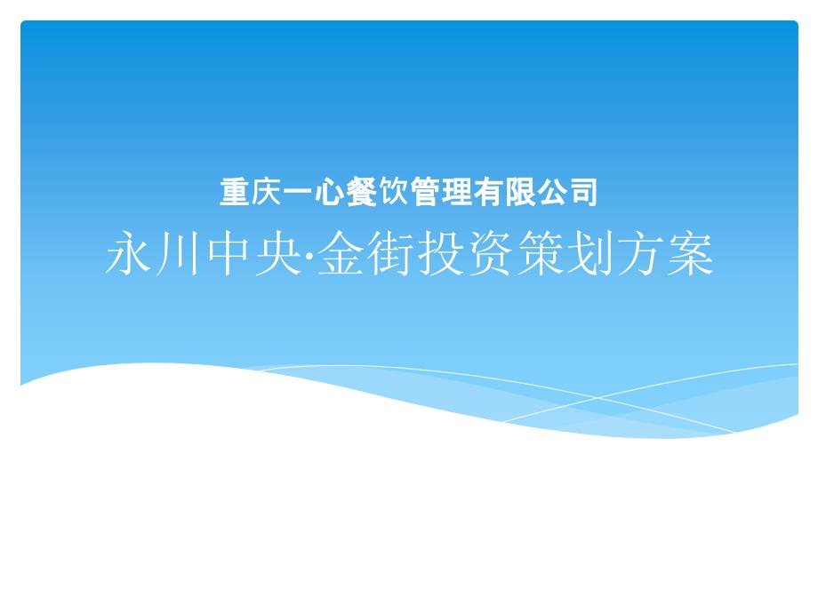 永川中央金街投资策划方案_第1页