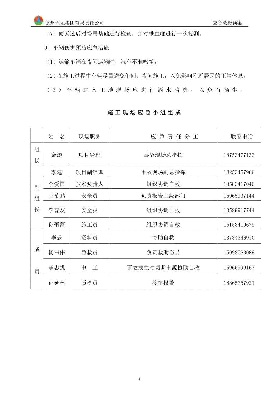 楼盘建设工程应急响应预案_第5页