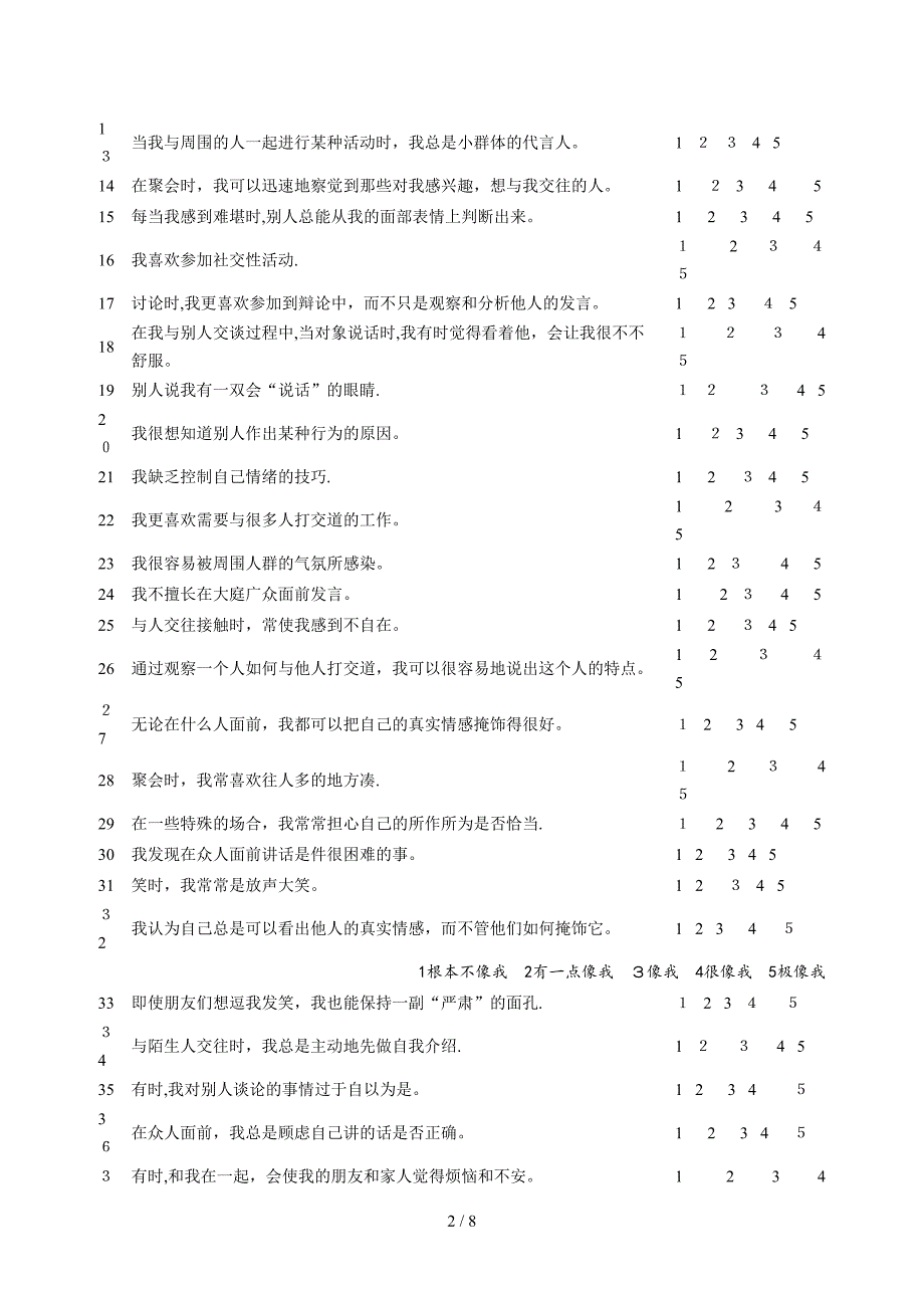 大学生人际交往状况调查问卷_第2页