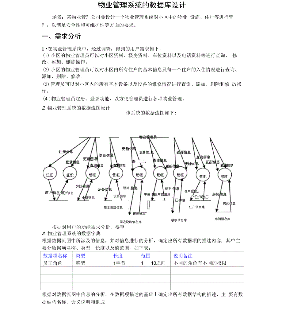 物业管理系统的数据库设计_第1页