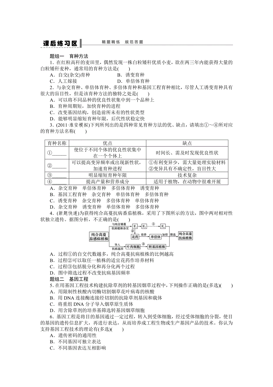 学案30从杂交育种到基因工程_第5页