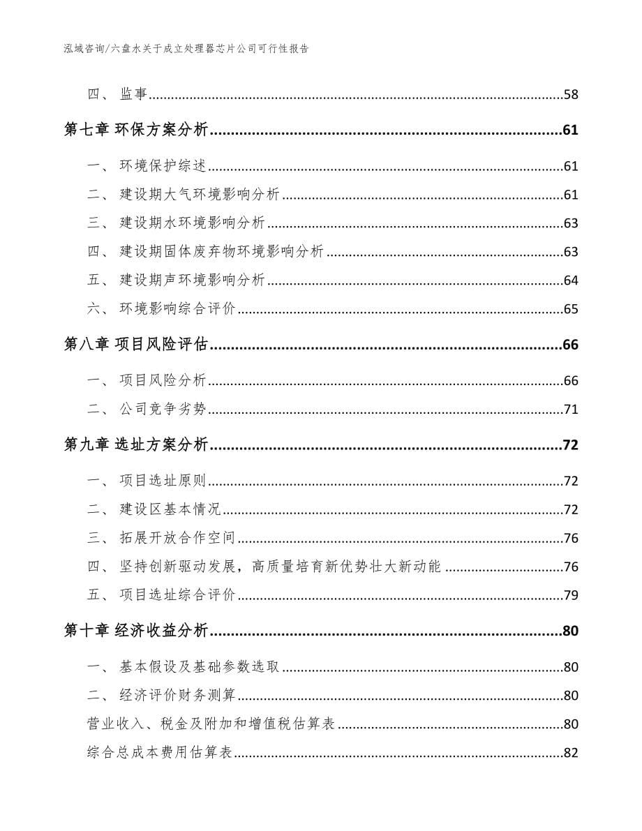 六盘水关于成立处理器芯片公司可行性报告（模板参考）_第5页