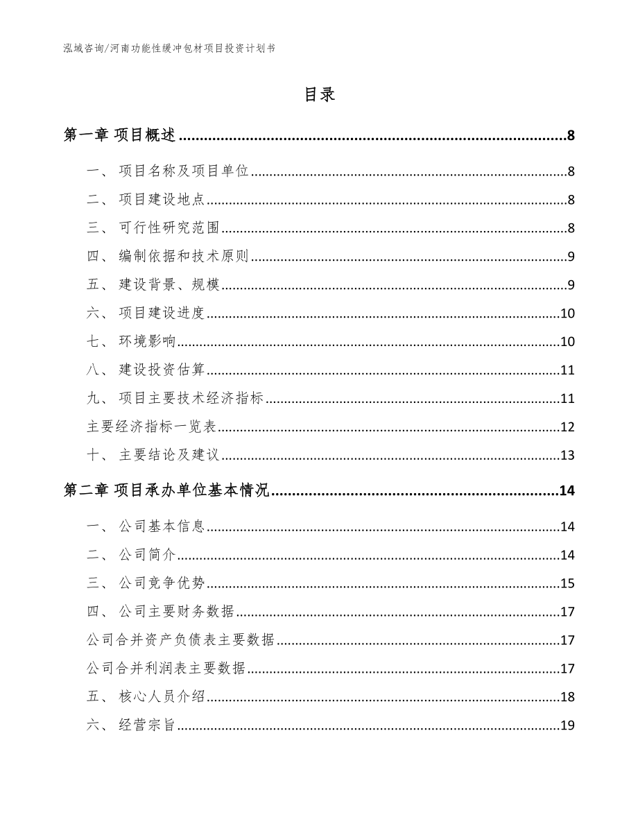 河南功能性缓冲包材项目投资计划书（模板）_第2页