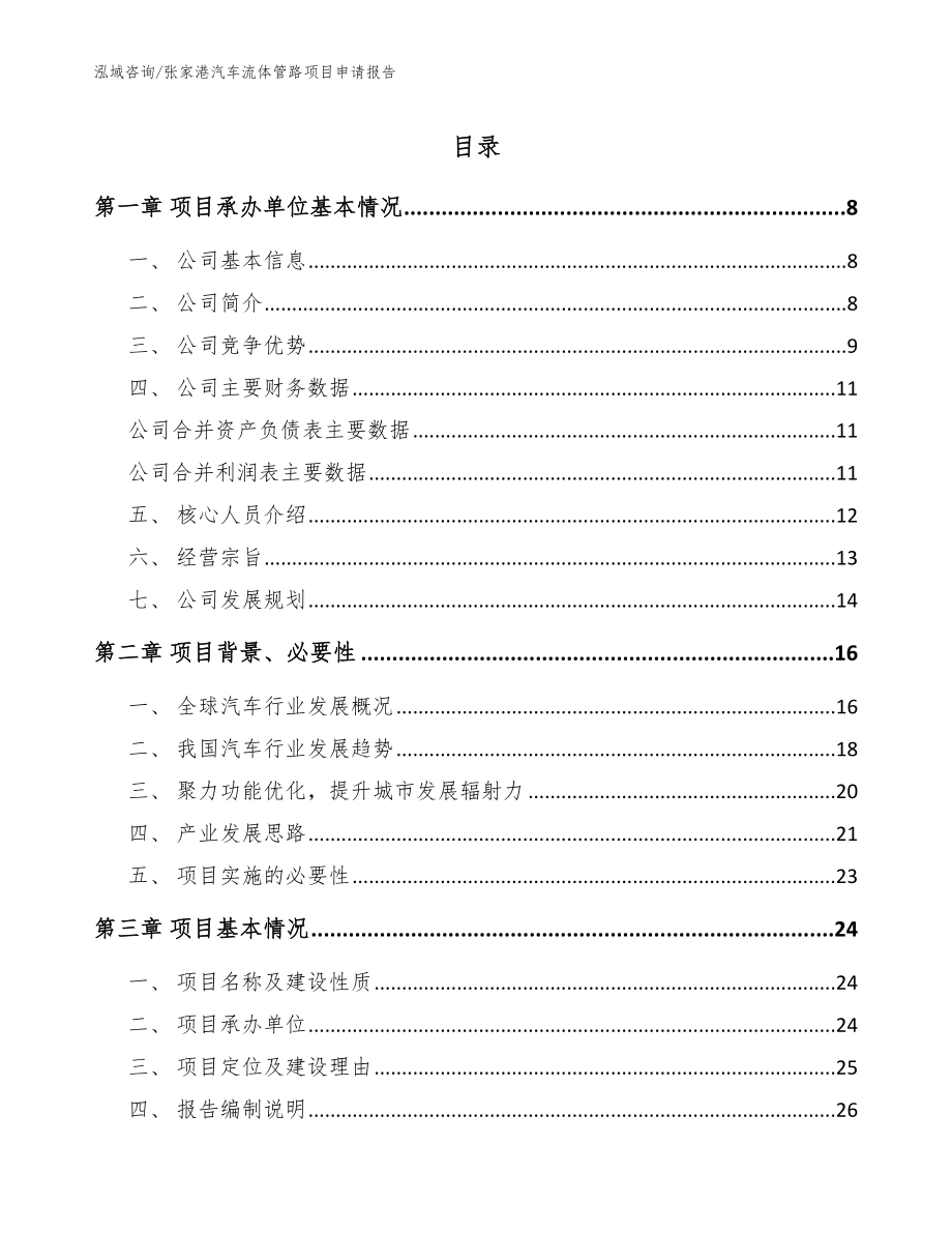张家港汽车流体管路项目申请报告模板范本_第1页