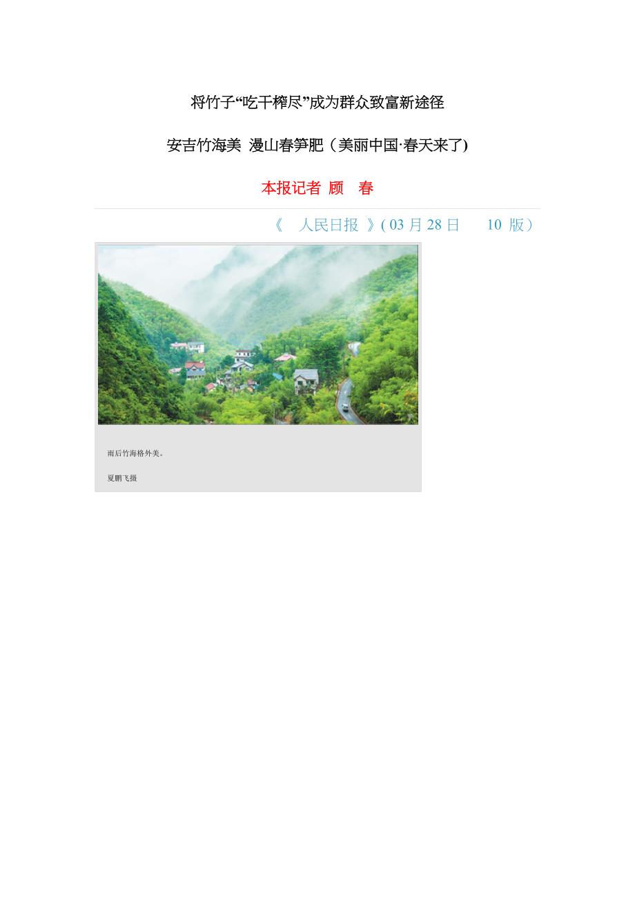 安吉竹海美 漫山春笋肥(美丽中国&#183;春天来了)_第1页