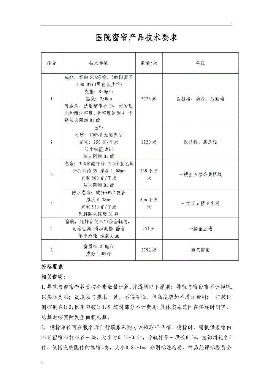 窗帘产品技术要求_第1页