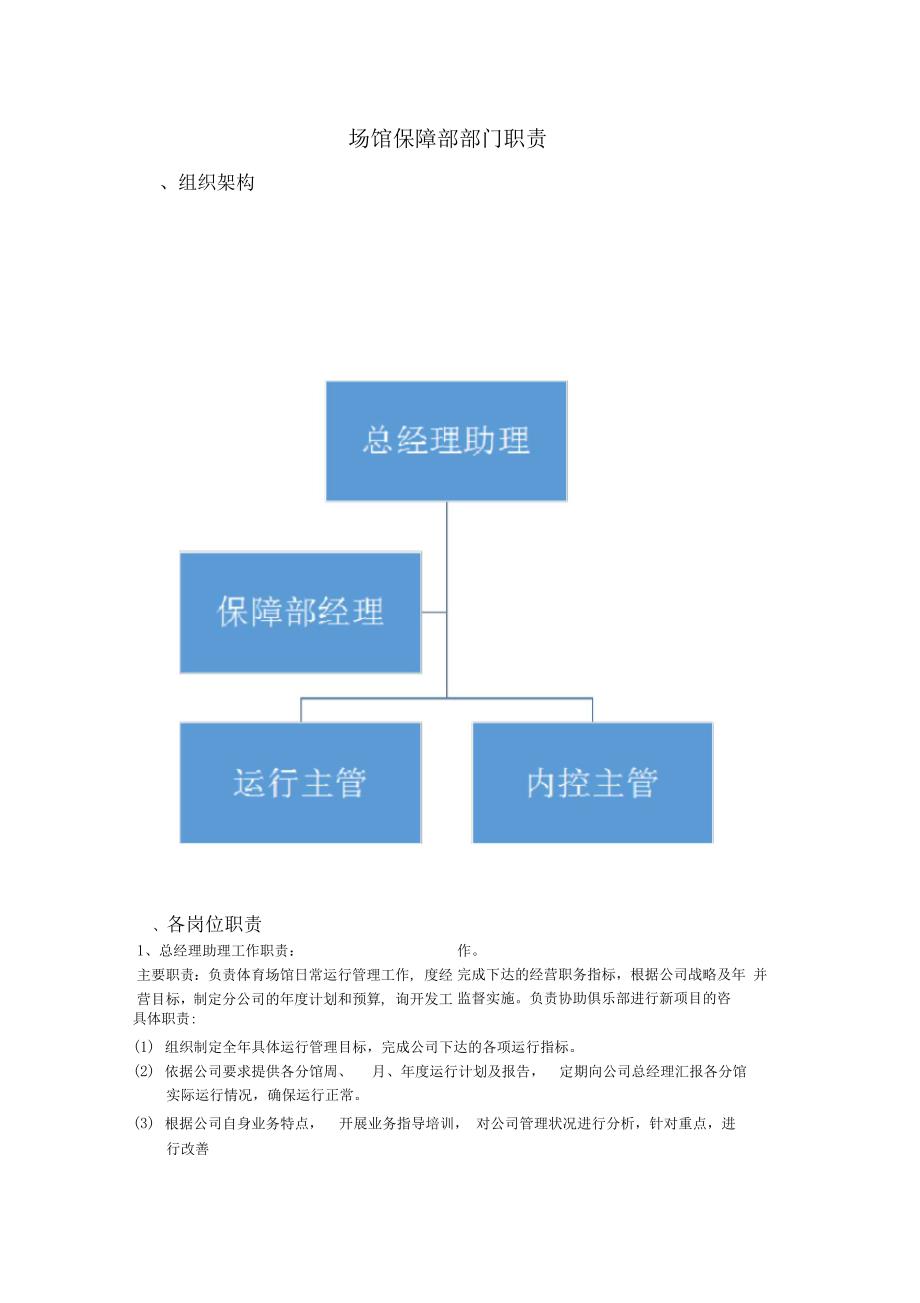 场馆保障部部门职责_第1页