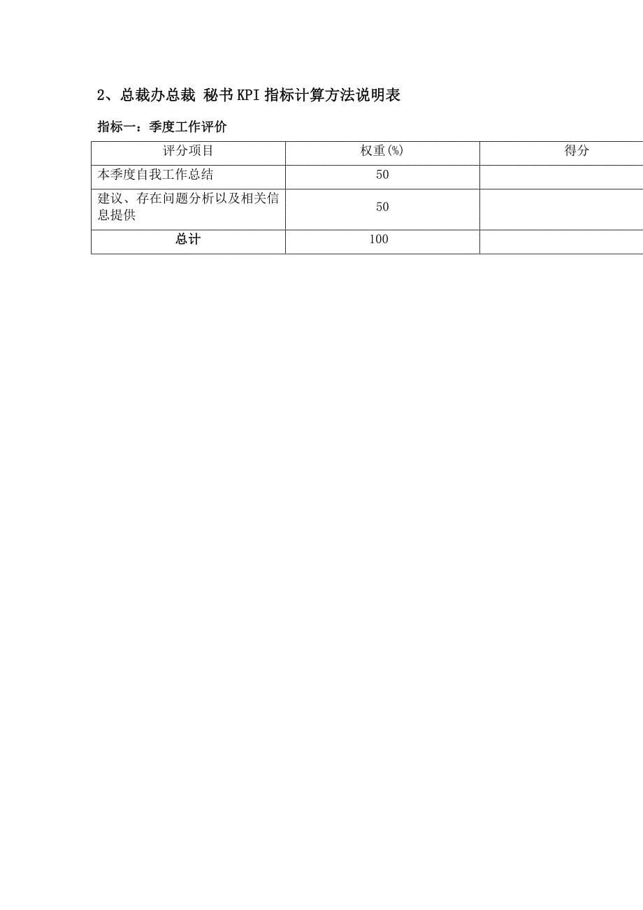 总裁办绩效考核指标_第5页