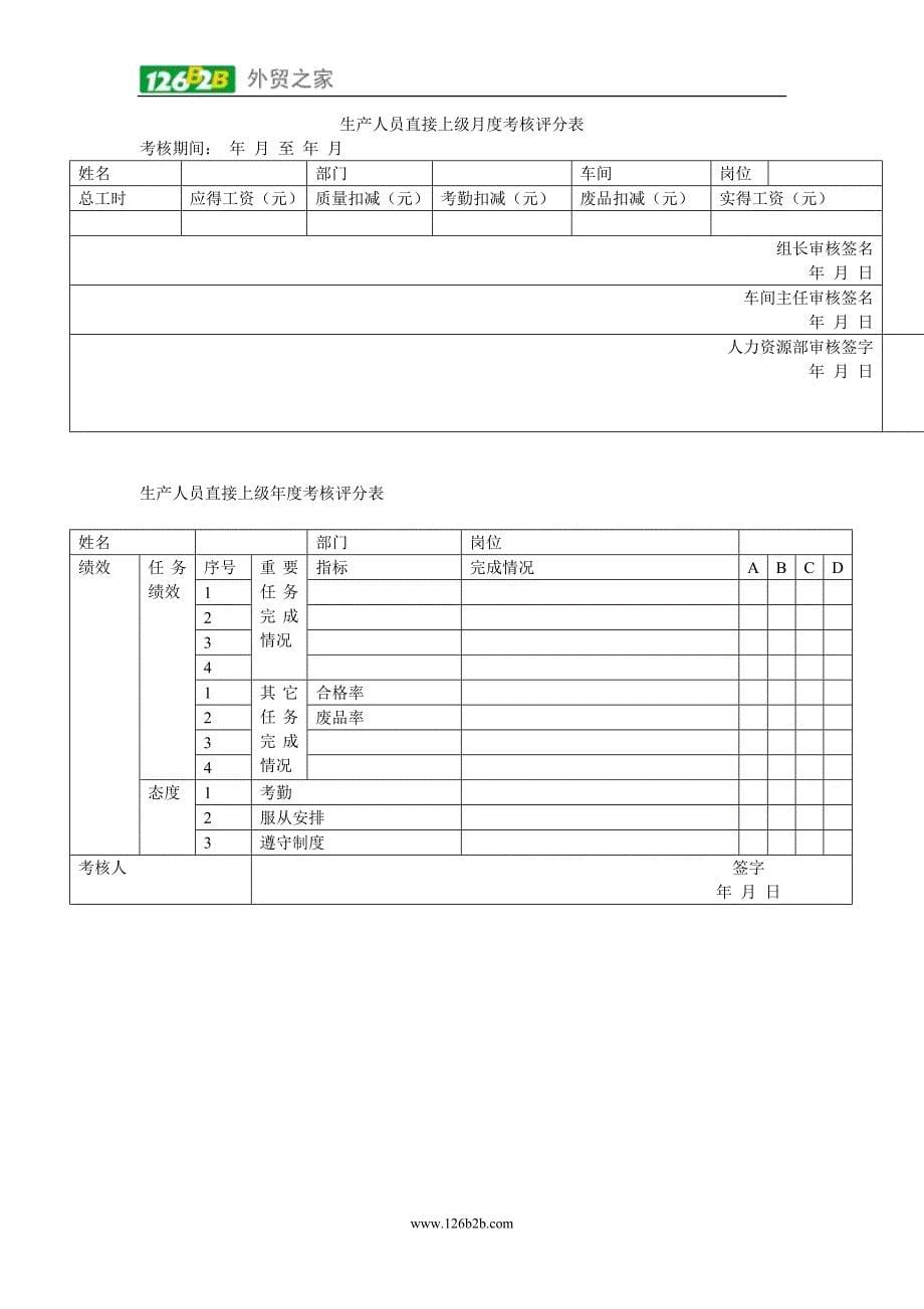 中高层管理人员能力考核评分表_第5页