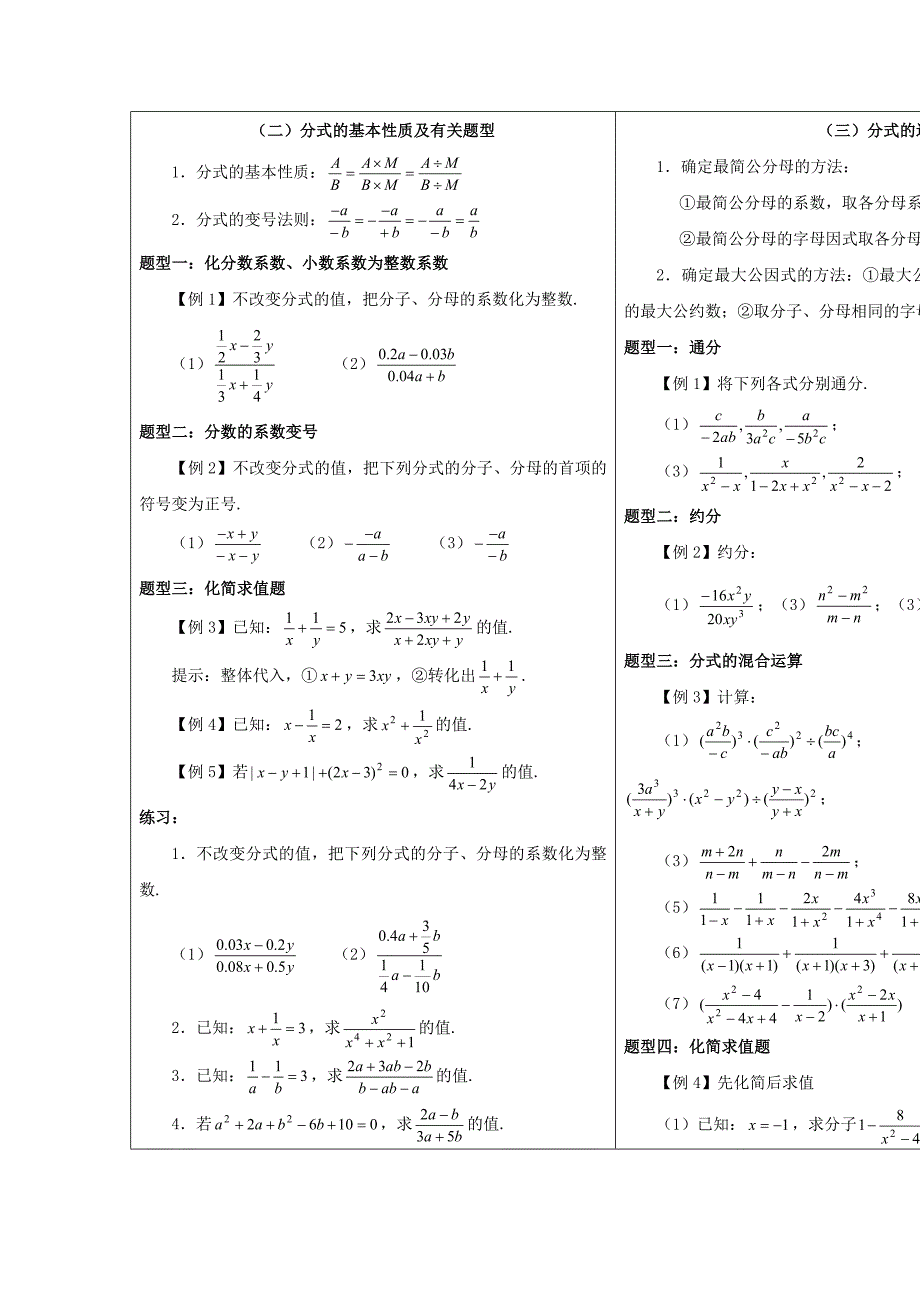 华师大版八年级数学下册：第16章分式期中复习2教案_第2页