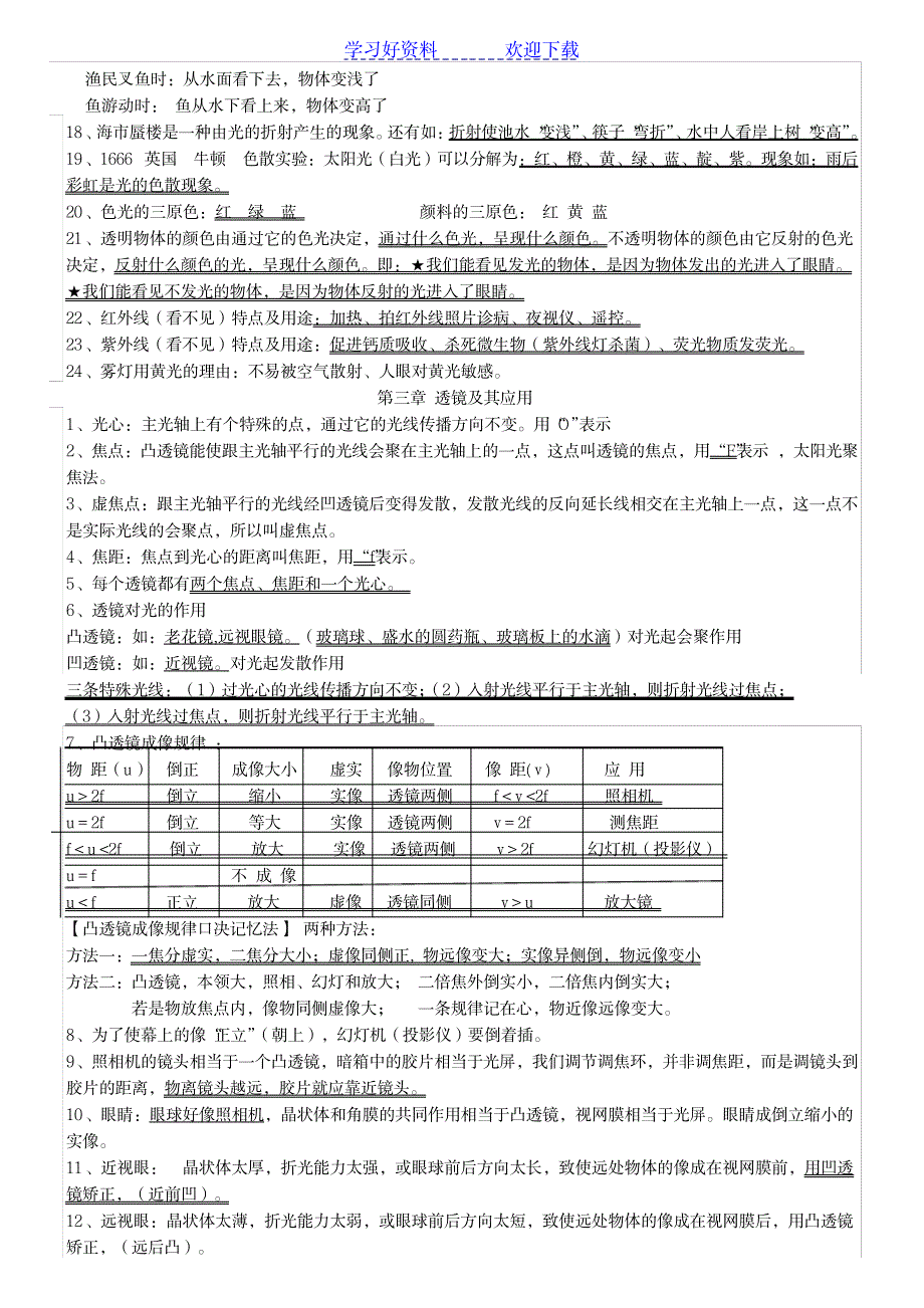 八年级物理(上)知识点总结_中学教育-中考_第3页