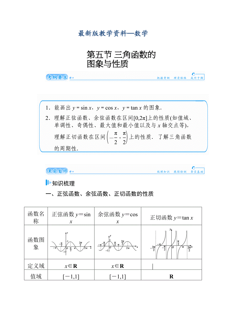 【最新版】高考数学文科总复习【第三章】三角函数与解三角形 第五节_第1页