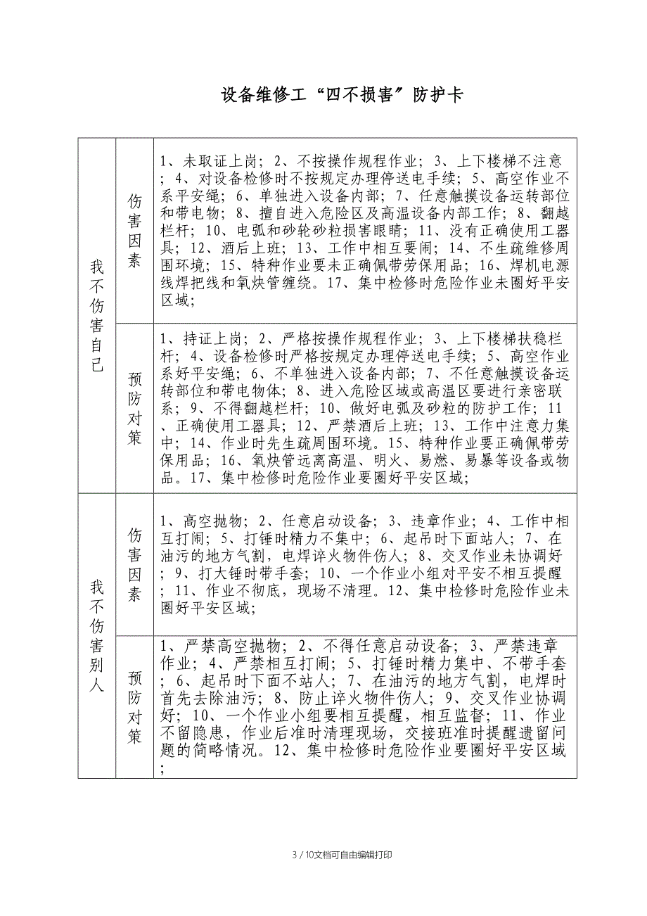 “四不伤害”防护卡汇总_第3页