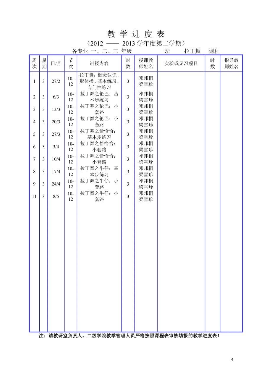 2学《拉丁舞》教学任务审批书进表(本部).doc_第5页