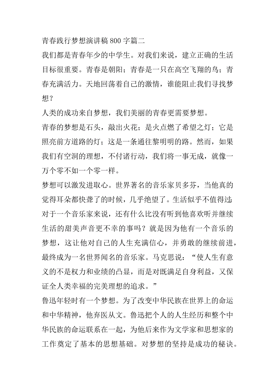 2023年青春践行梦想演讲稿800字(3篇)_第3页