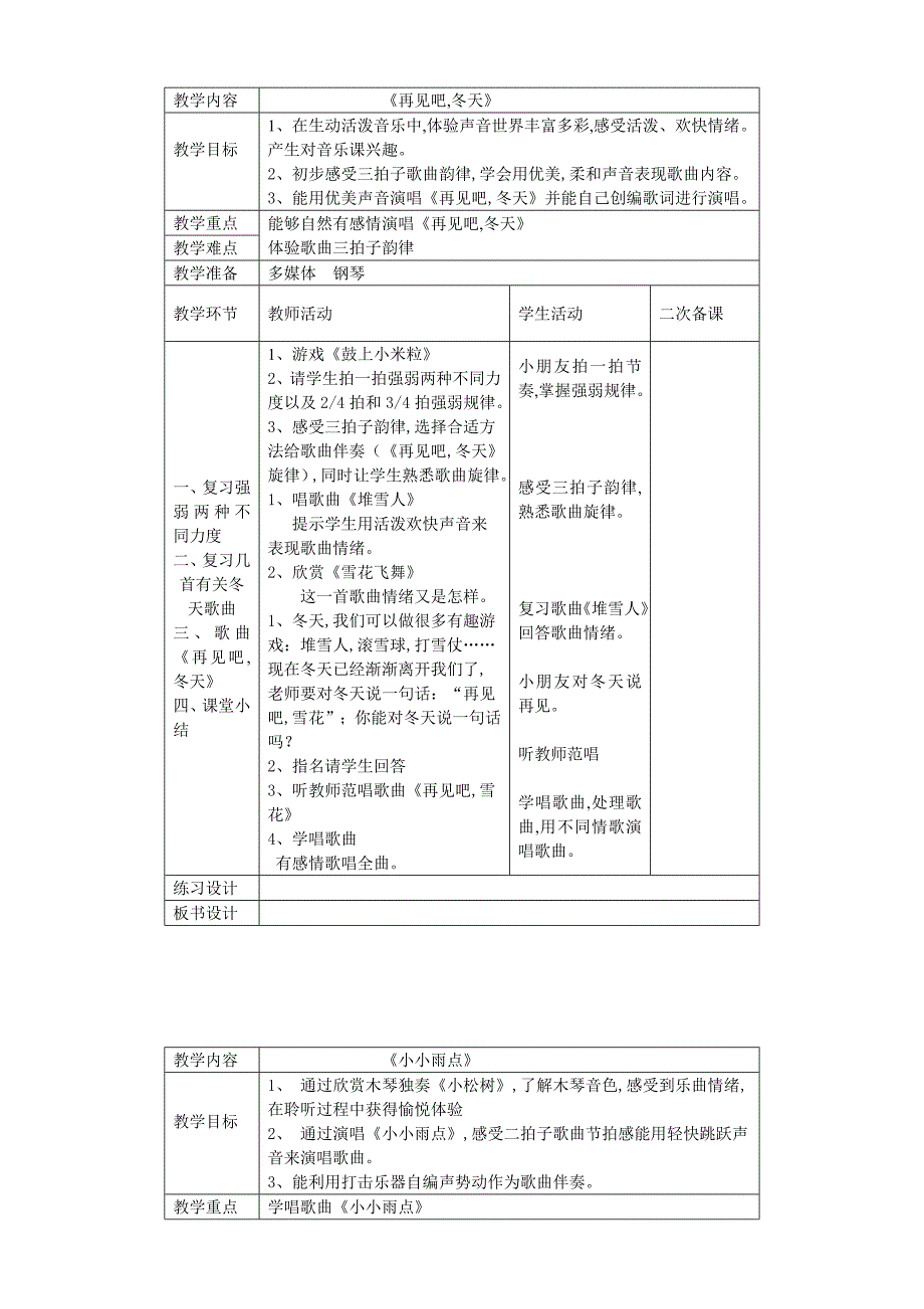 苏教版一年级音乐下册电子全册教案_第1页