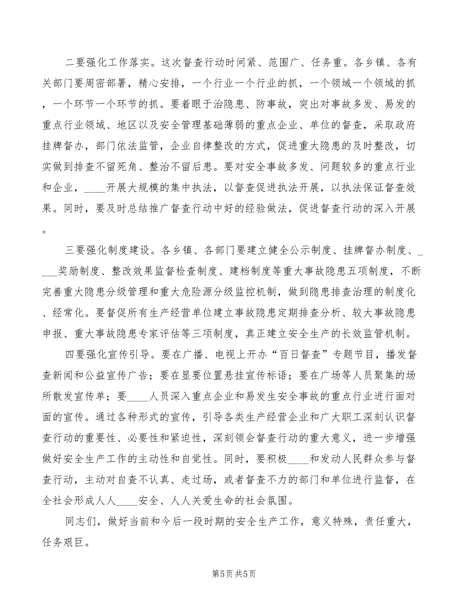 副县长在百日督查会发言模板_第5页