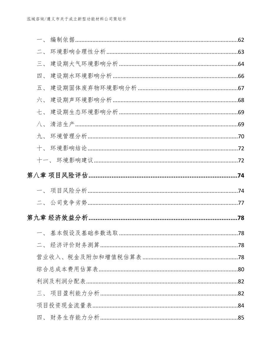 遵义市关于成立新型功能材料公司策划书【模板】_第5页