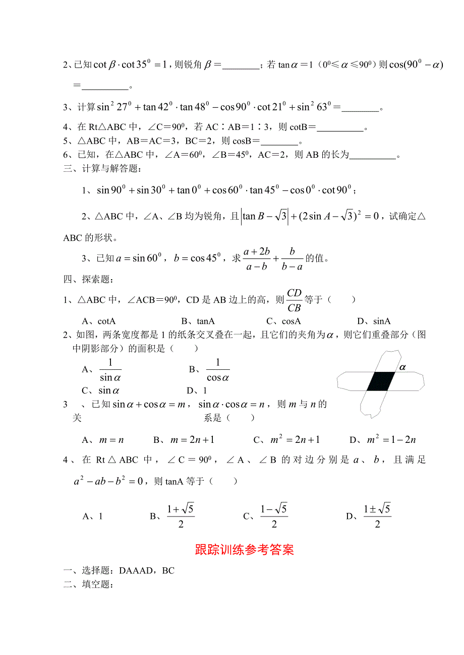 6012006年中考复习之锐角三角函数(教育精品)_第4页