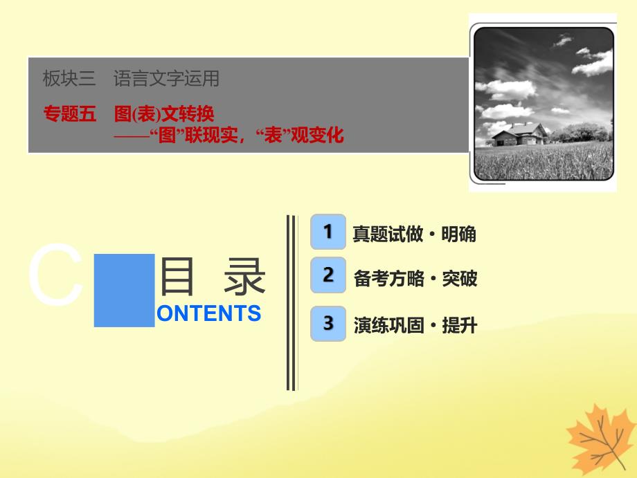 2019届高考语文一轮优化探究 板块3 专题5 图（表）文转换课件 新人教版_第1页