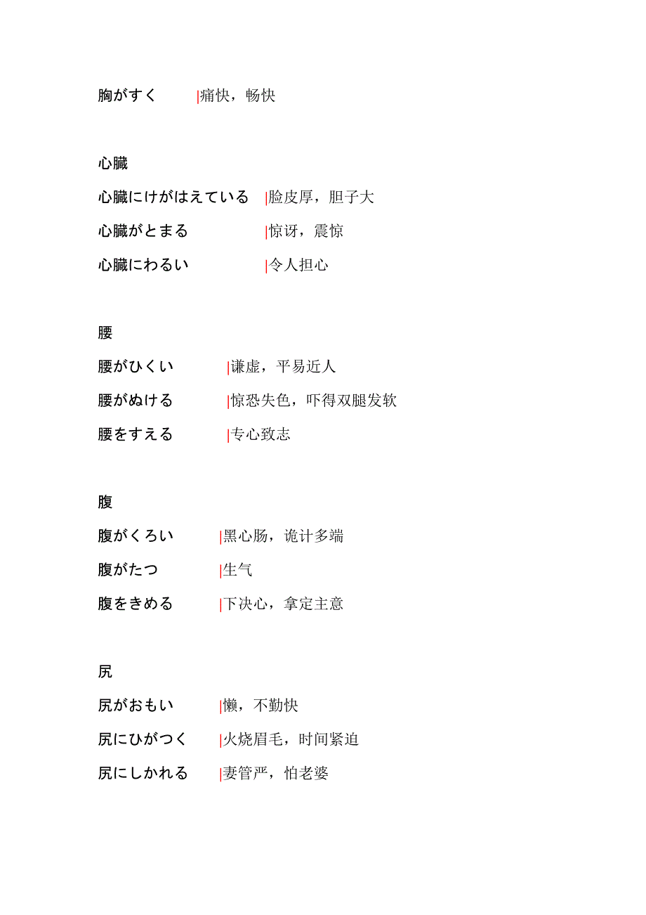 日语使用身体词汇表达的惯用语_第4页