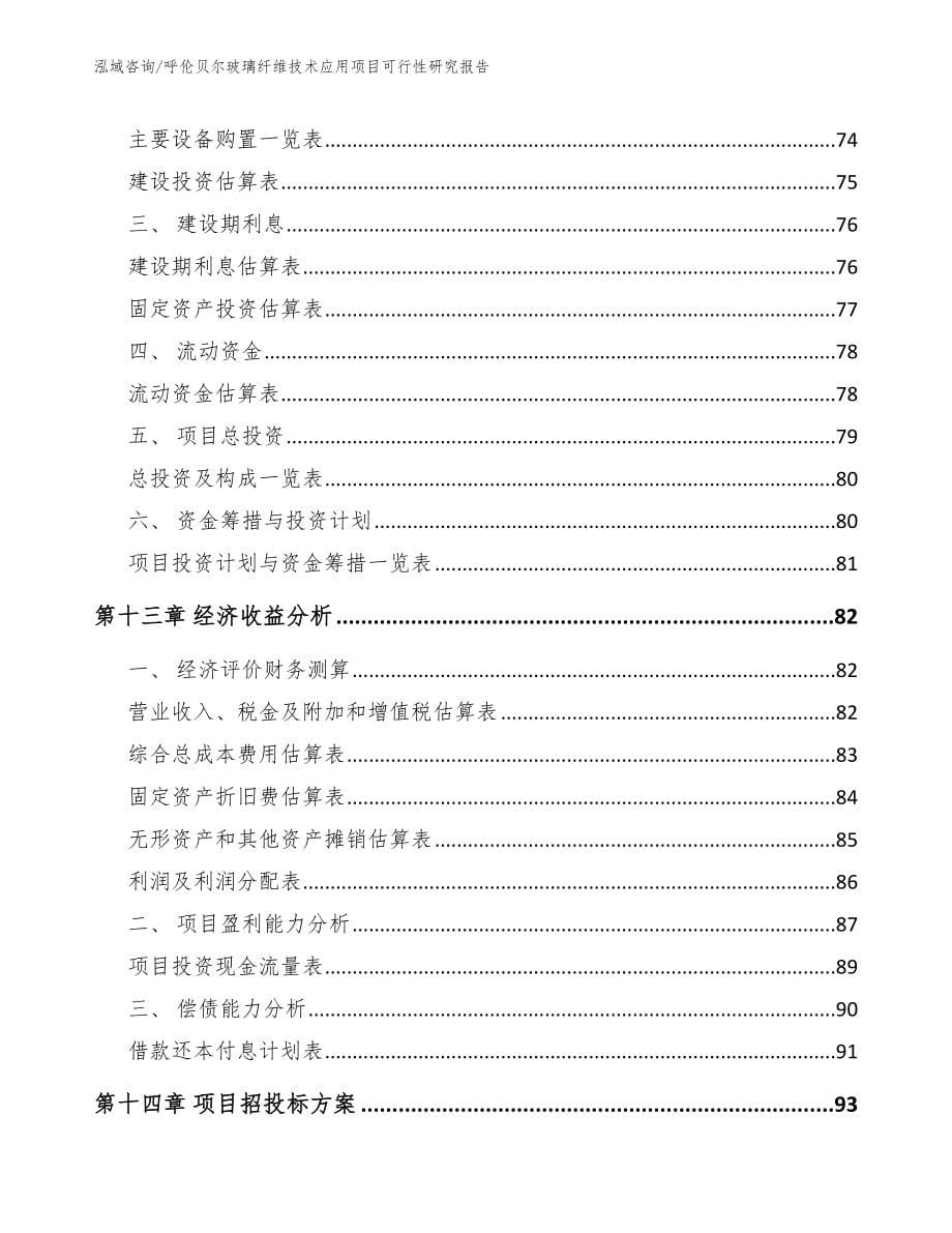 呼伦贝尔玻璃纤维技术应用项目可行性研究报告范文模板_第5页