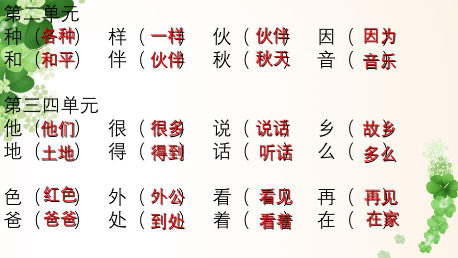 部编版一年级下册语文期中复习内容.ppt课件_第4页