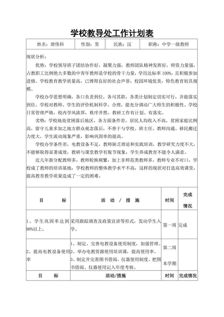 学校教导处工作计划表_第1页