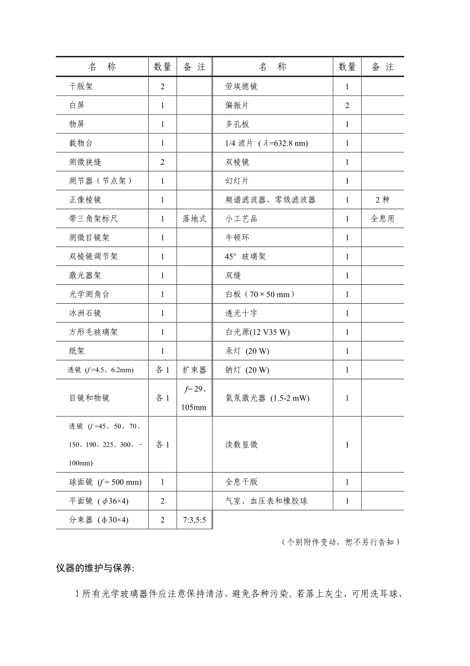 实验光学平台说明书_第2页