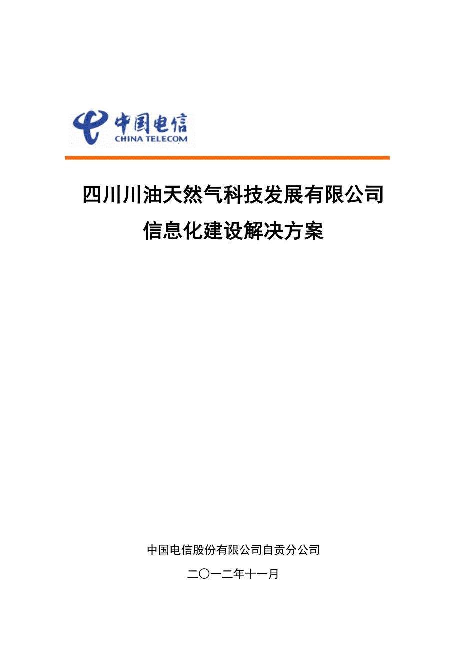 四川川油天然气科技发展有限公司信息化建设解决方案_第1页