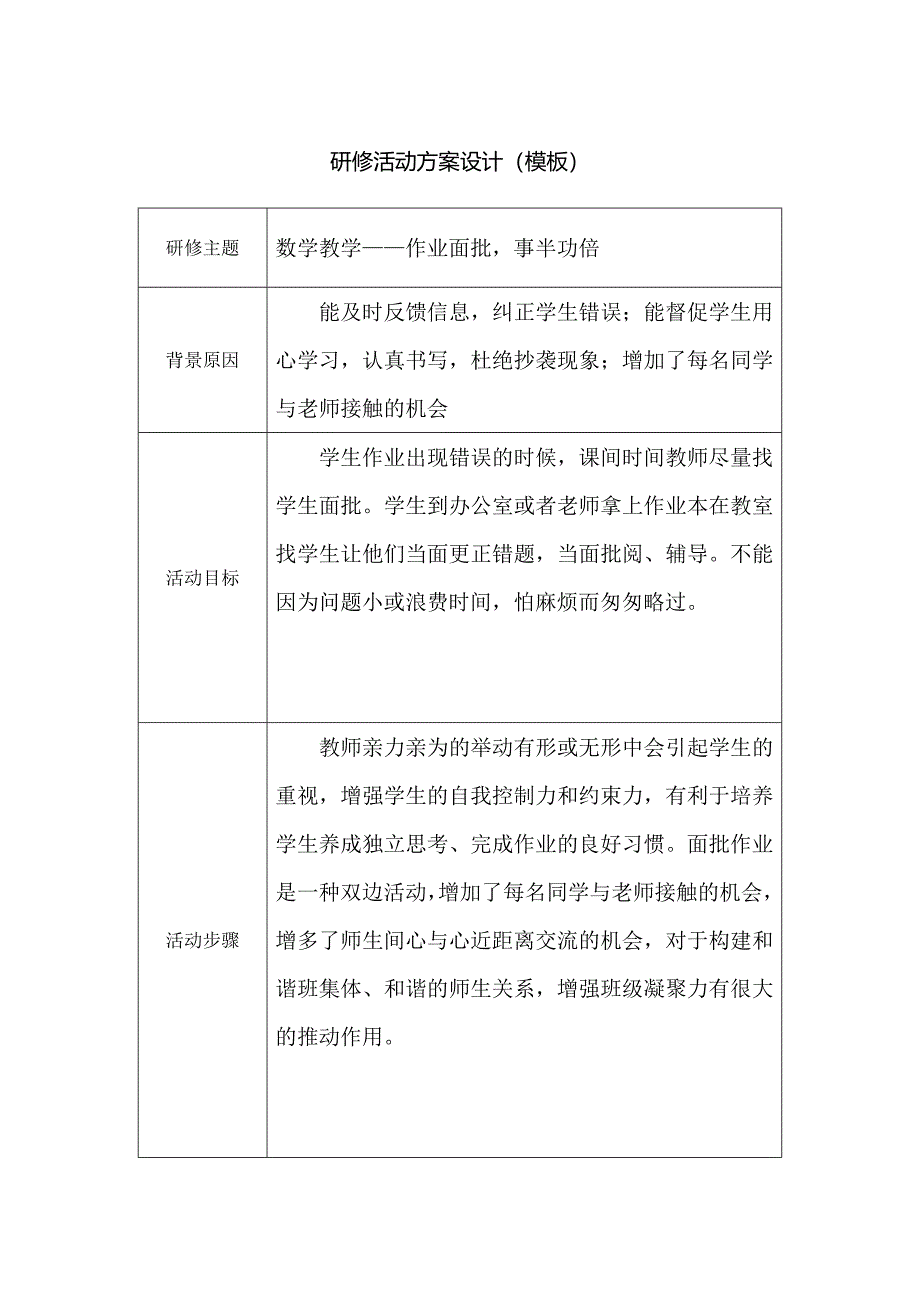 研修活动设计方案(模板) (2)_第1页