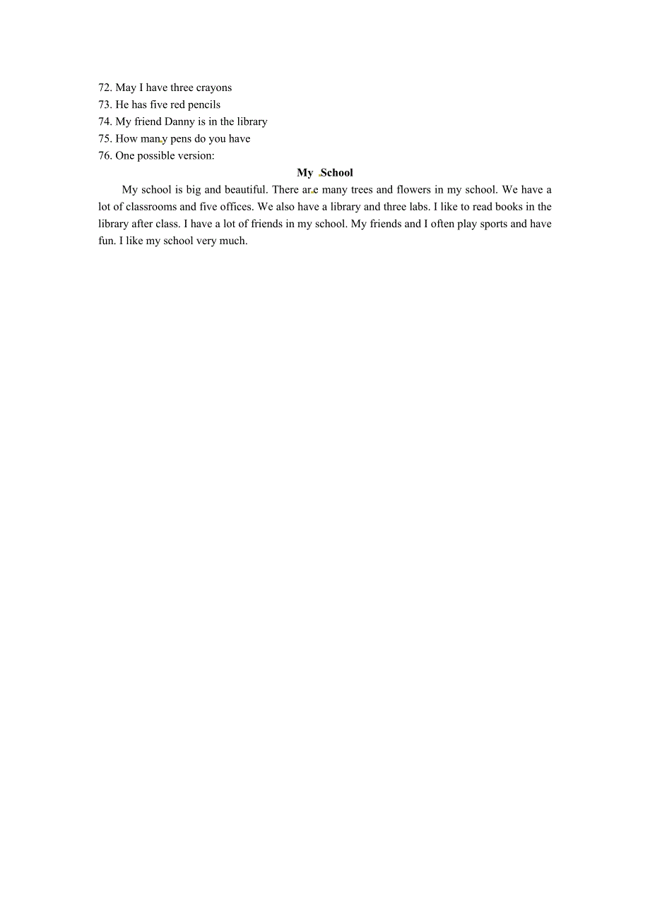 冀教版七年级英语上册Unit 1 School and Friends检测题听力原文及参考答案精修版_第4页