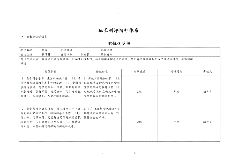 班长测评指标体系_第1页