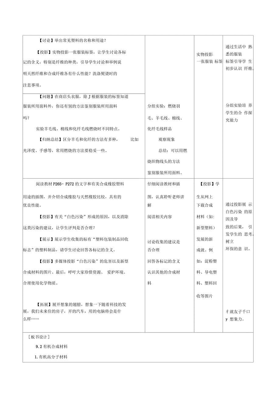 新科粤版九年级化学下册《九章现代生活与化学9.2化学合成材料》教案_10_第3页