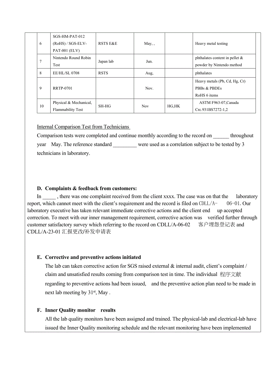 英文版管理评审报告_第3页