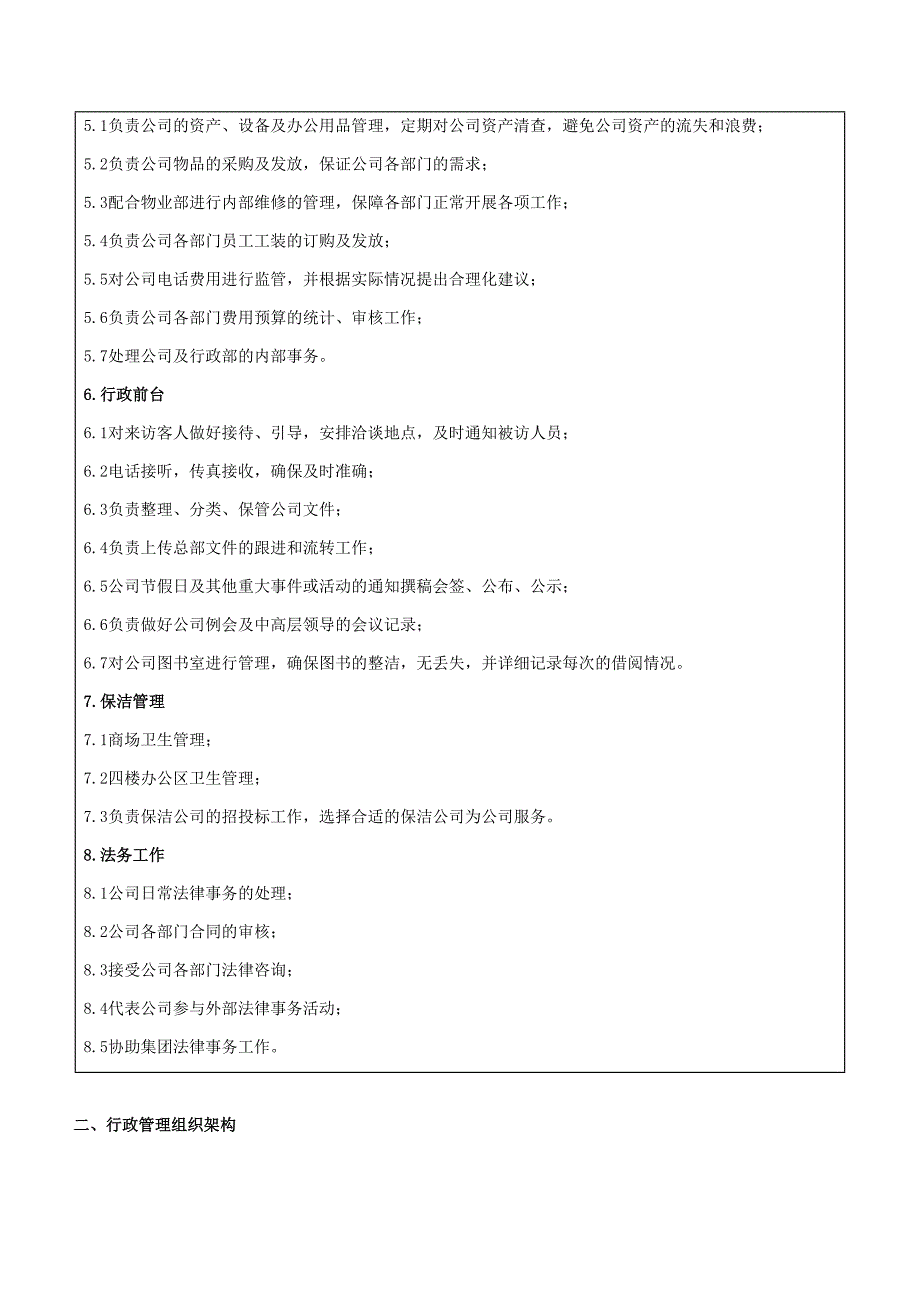 (完整版)行政部岗位说明书.doc_第2页