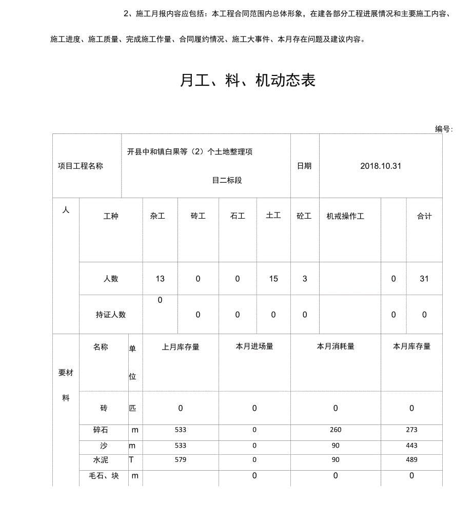 土地整治施工月报_第5页