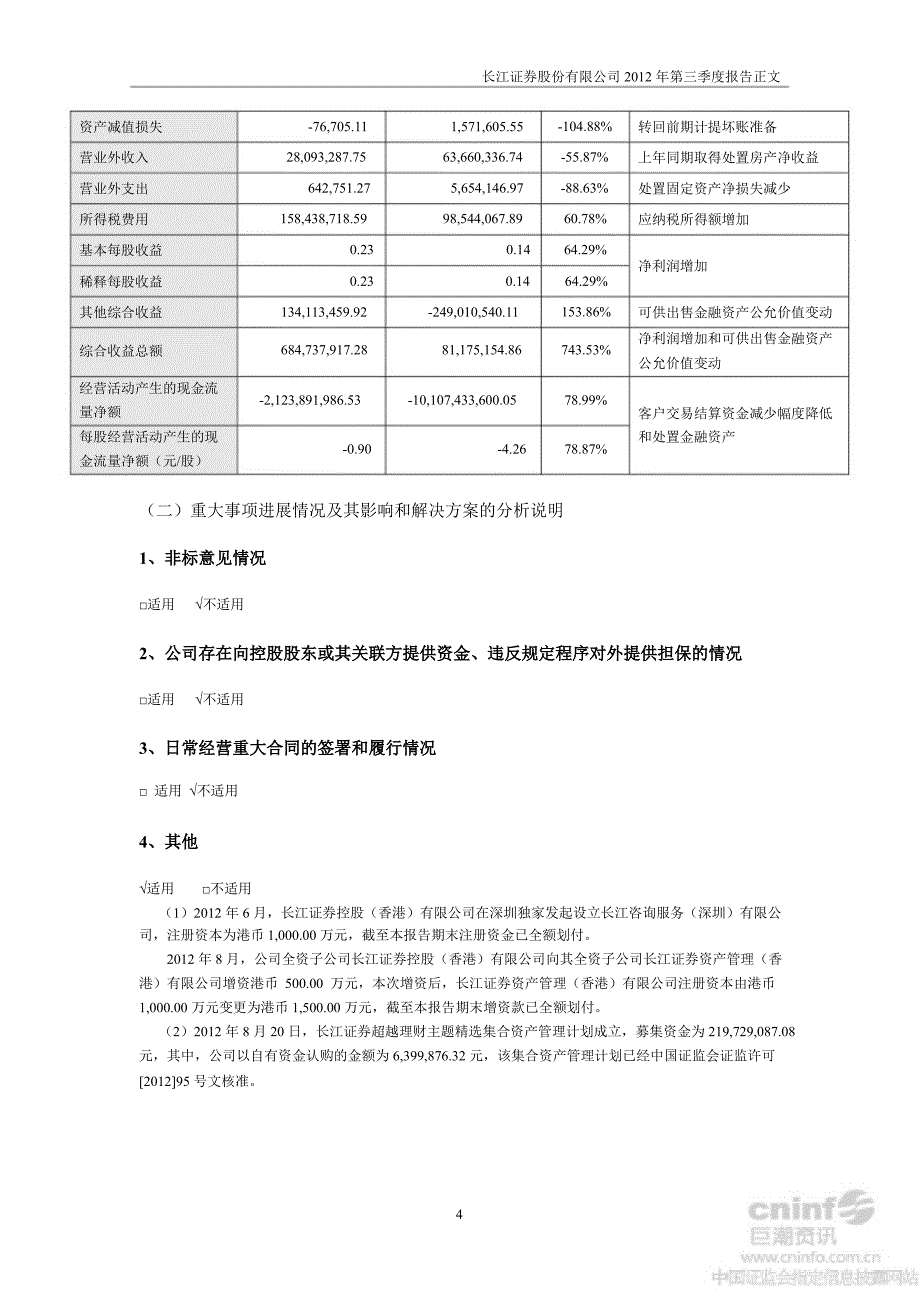 长江证券：第三季度报告正文_第4页