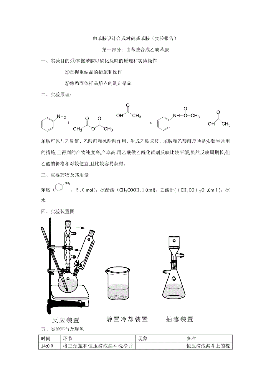 由苯胺设计合成对硝基苯胺_第1页