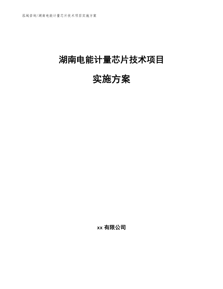 湖南电能计量芯片技术项目实施方案【模板范文】_第1页