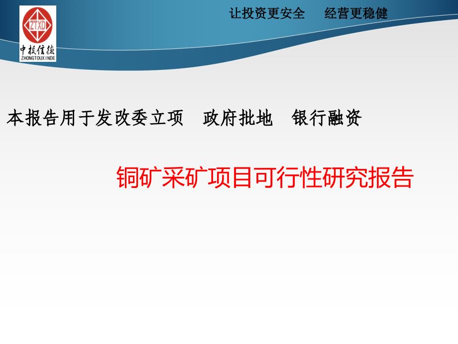 铜矿采矿项目可行性研究报告_第1页