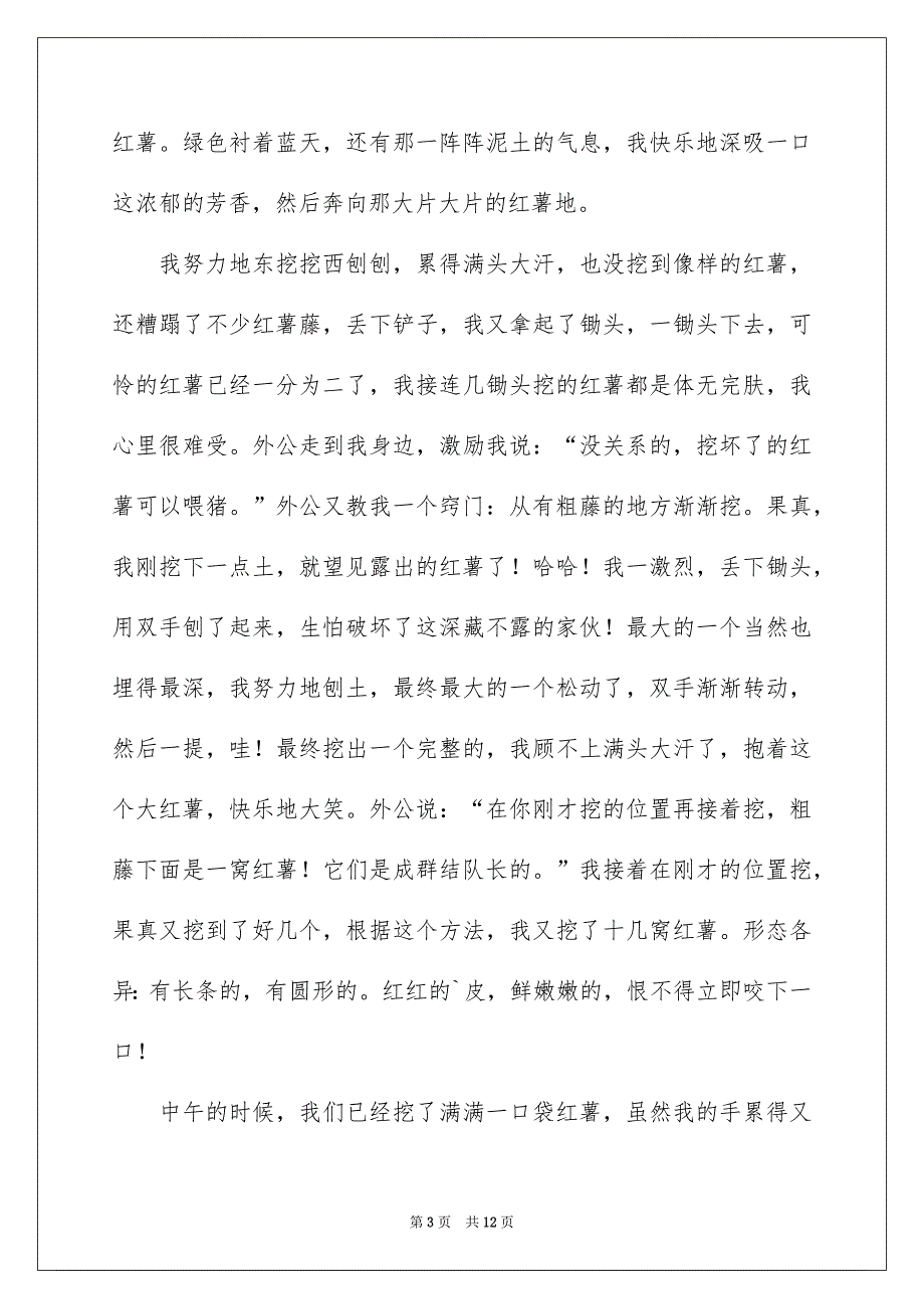 挖红薯小学作文_第3页