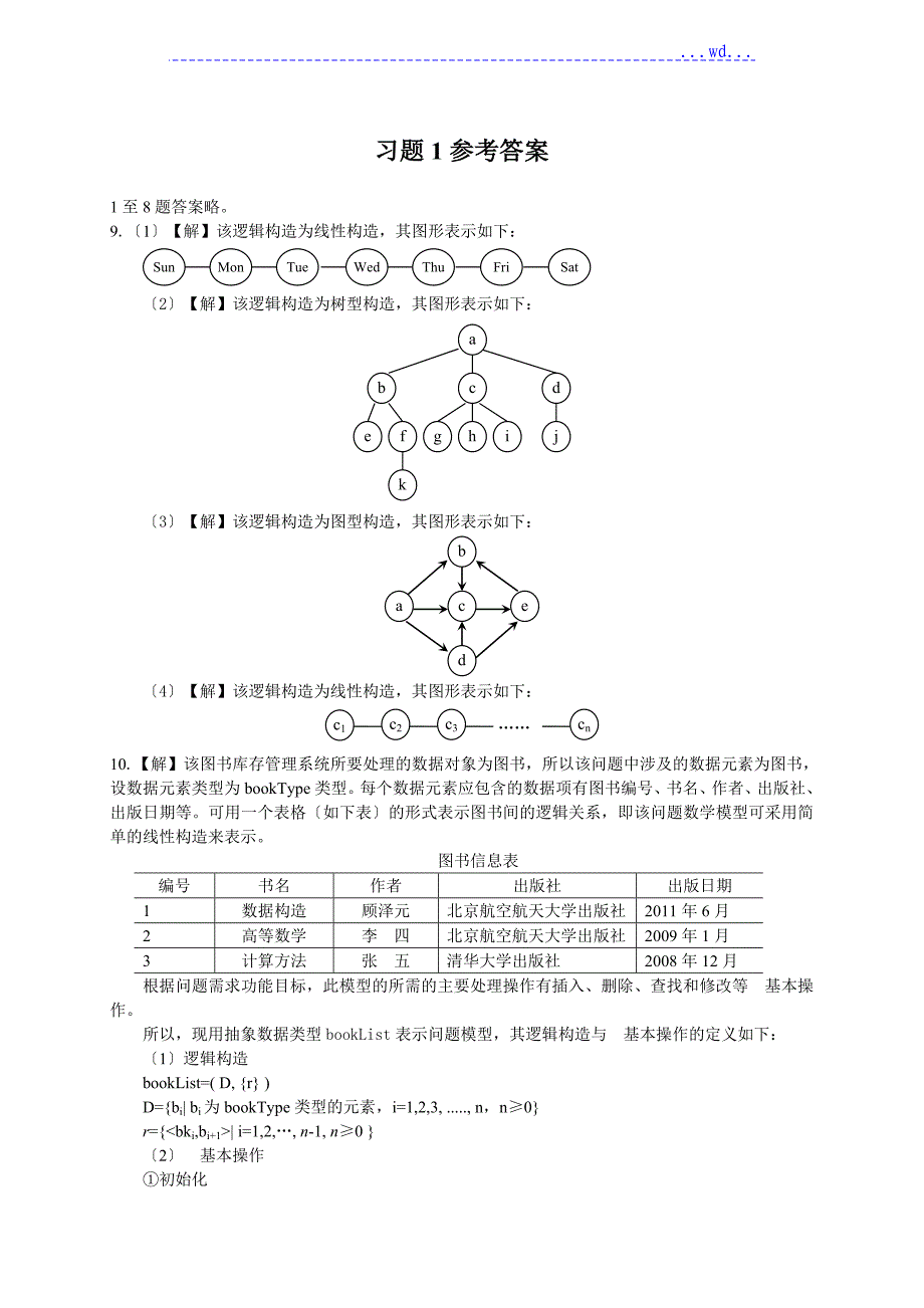 数据结构习题和答案_第1页