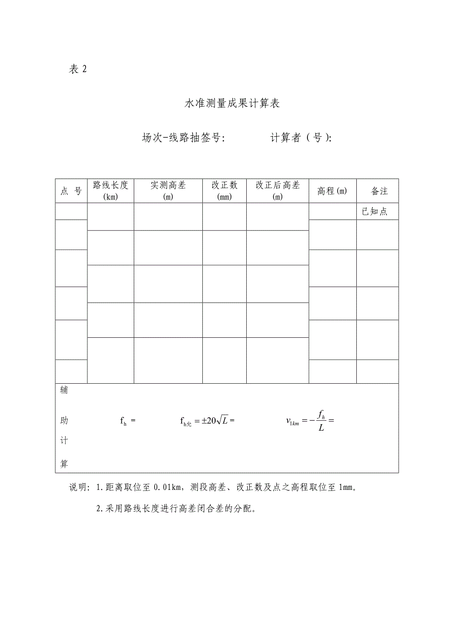 四等水准测量外业观测表和内业计算表完整版.doc_第2页