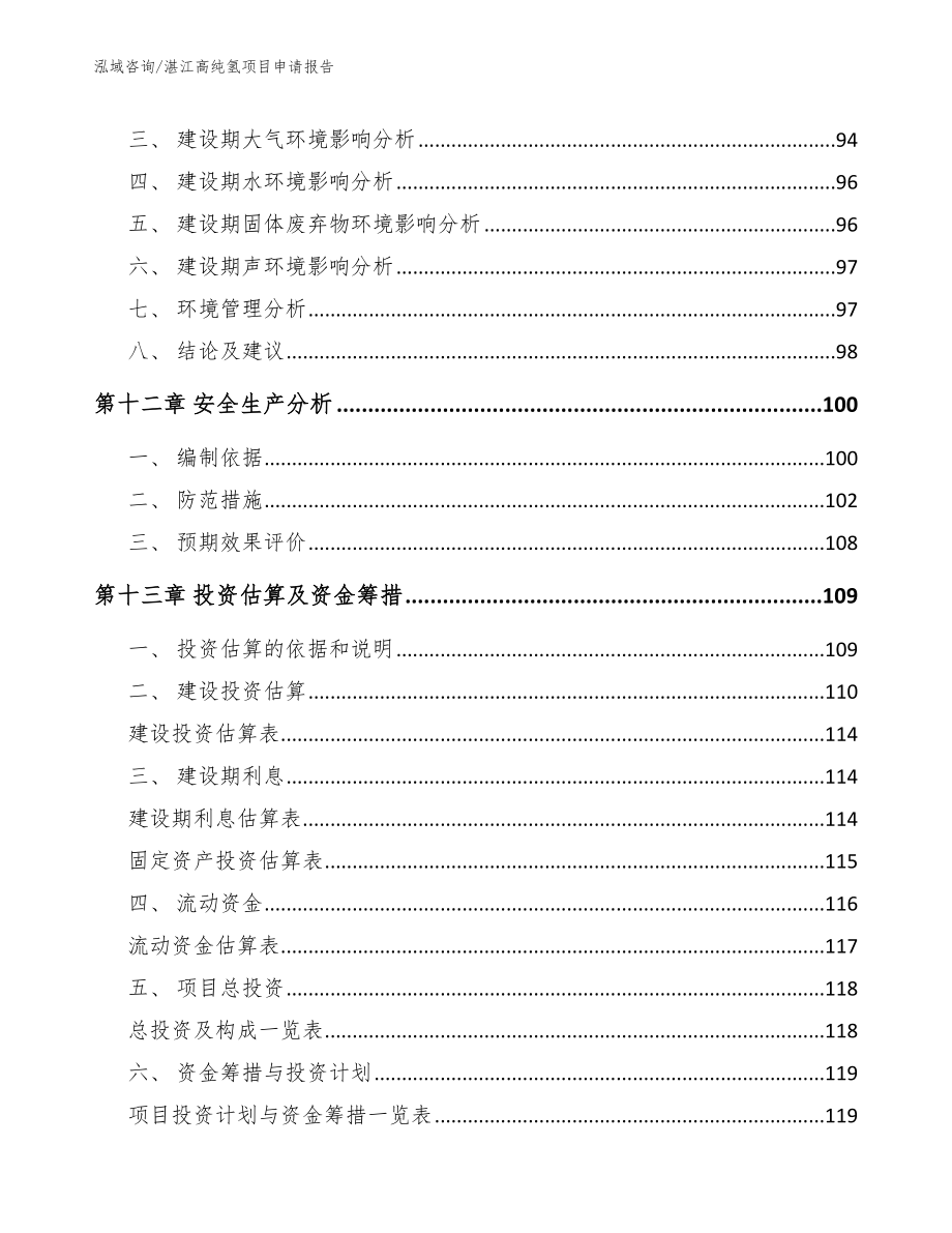 湛江高纯氢项目申请报告（范文模板）_第4页